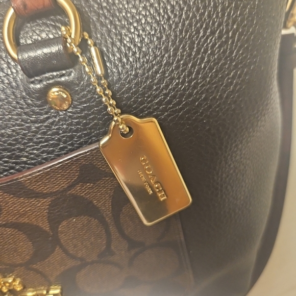 Coach Mini Emma Python Accent Satchel Leather F34281 Shoulder Bag - Picture 7 of 15